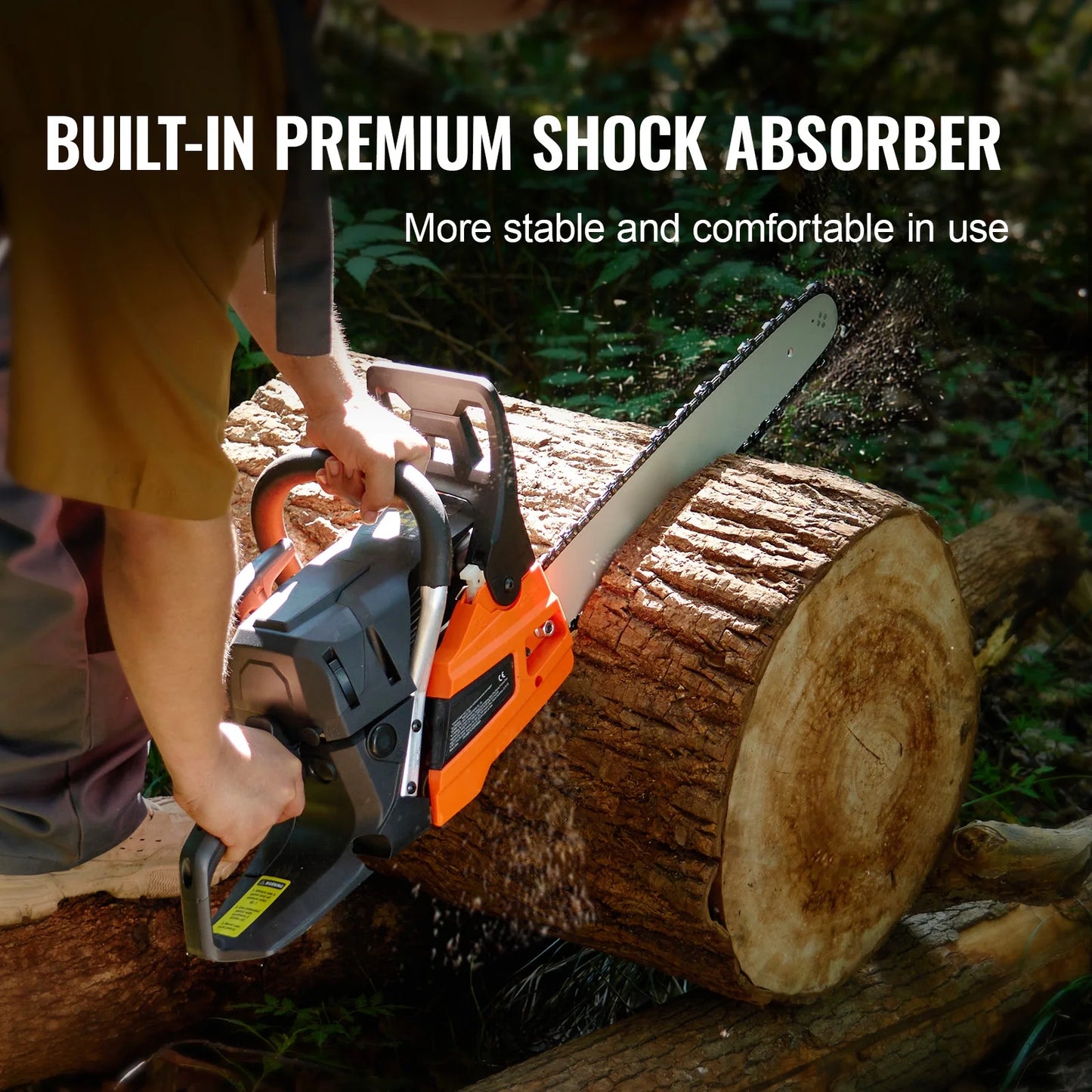 KFFKFF Gas Chainsaw, 52CC, 18-inch Blade, 2.55HP, Fuel-Operated, Portable Handheld Chainsaw for Cutting Trees, Branches, Trimming, and Clearing Land in Gardens, Farms, and Forests