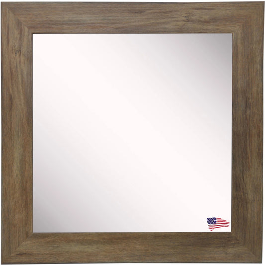 Rayne Rustic Light Walnut Square Wall Mirror