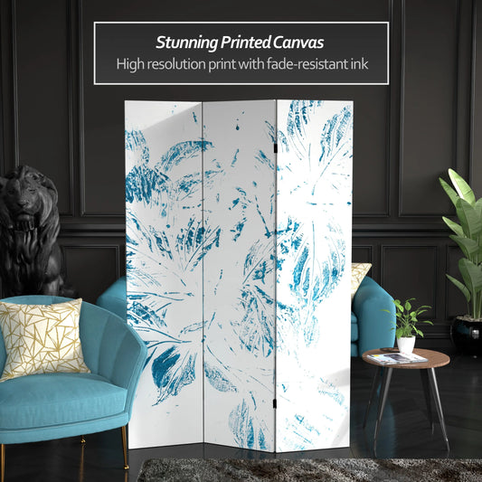 Oriental Furniture 6 ft. Tall Pure Leaves Canvas Room Divider - 3 Panel