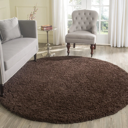 SAFAVIEH Laguna Neven Plush Solid Shag Area Rug, Brown, 8'6" x 12'