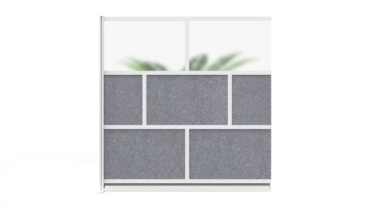 Luxor Freestanding Modular Room Divider Wall System with Built-in Cable Management Tray - 70" x 70" Add-On Wall