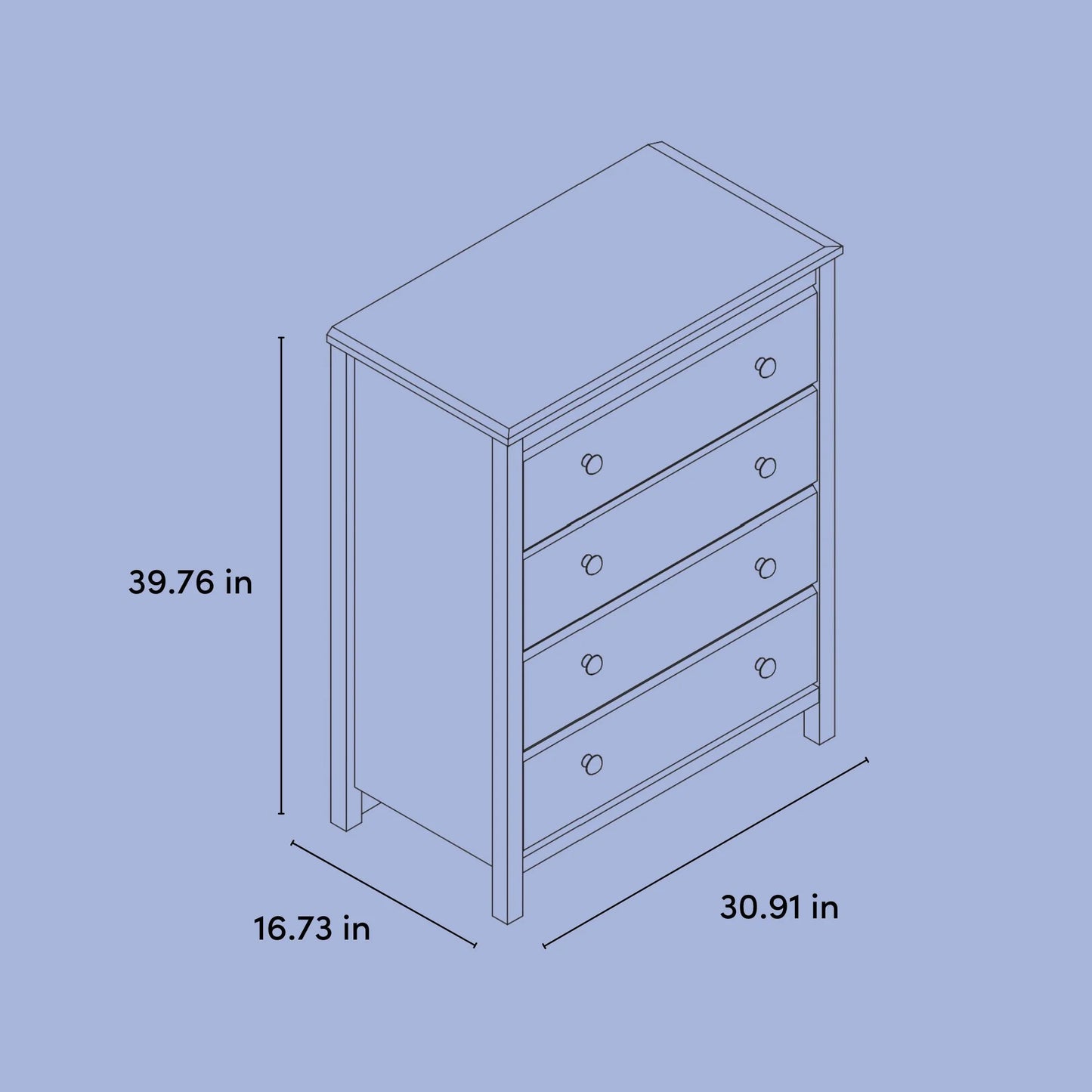 Storkcraft Alpine 4 Drawer Nursery Dresser, White
