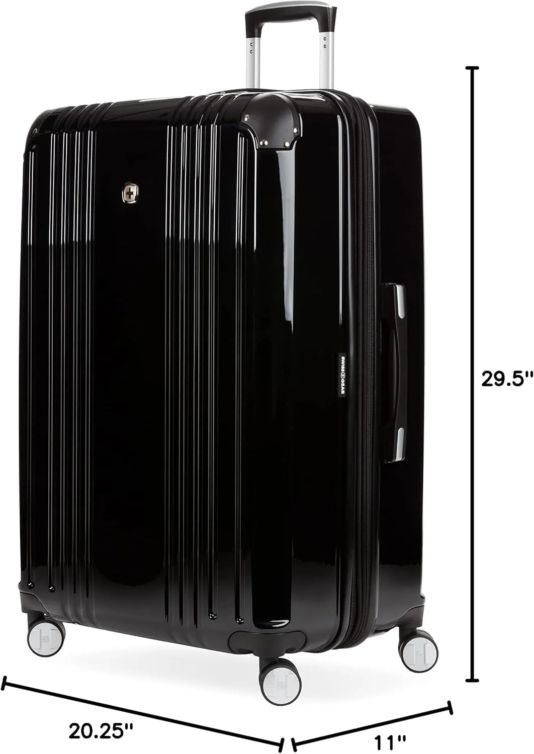 SwissGear 7786 Hardside Expandable Luggage with Spinner Wheels, Black, Checked-Large 27-Inch
