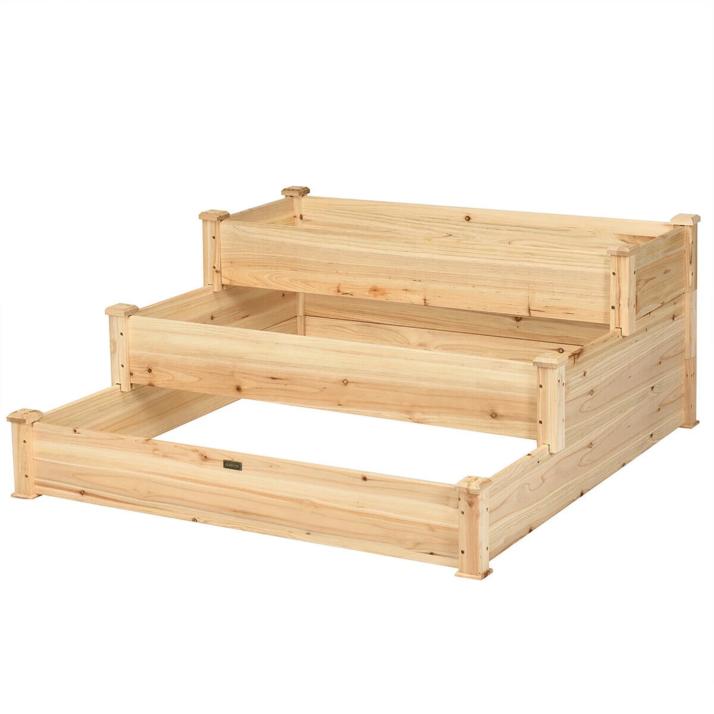 Costway 3 Tier Wooden Raised Garden Bed Planter Kit Outdoor Grow Flower Vegetables