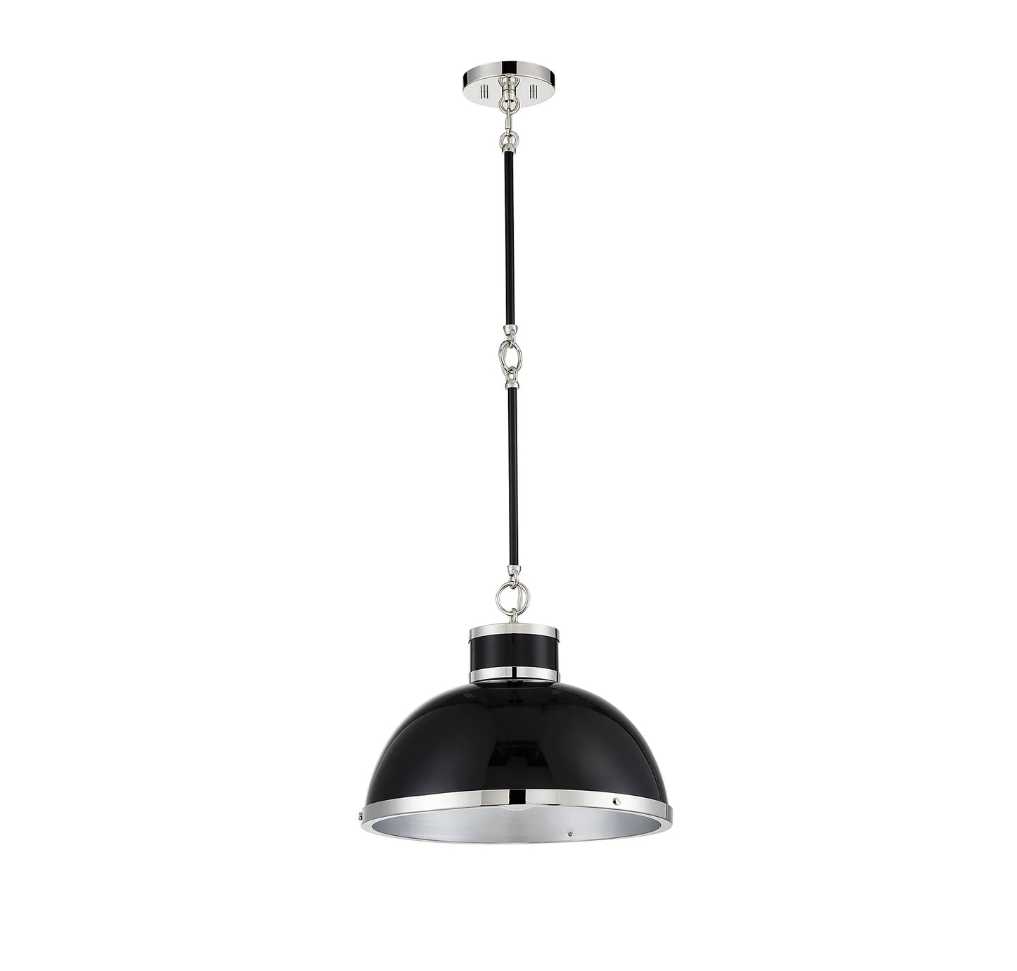 Gray with Polished Nickel Accents One Light Pendant from the Corning Collection