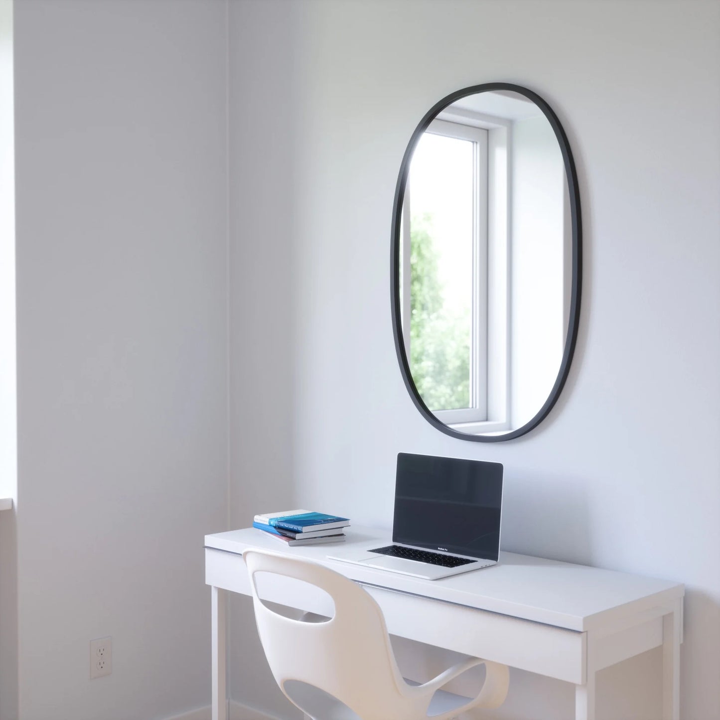 Umbra Hub Oval 24x36" Wall Mirror Black