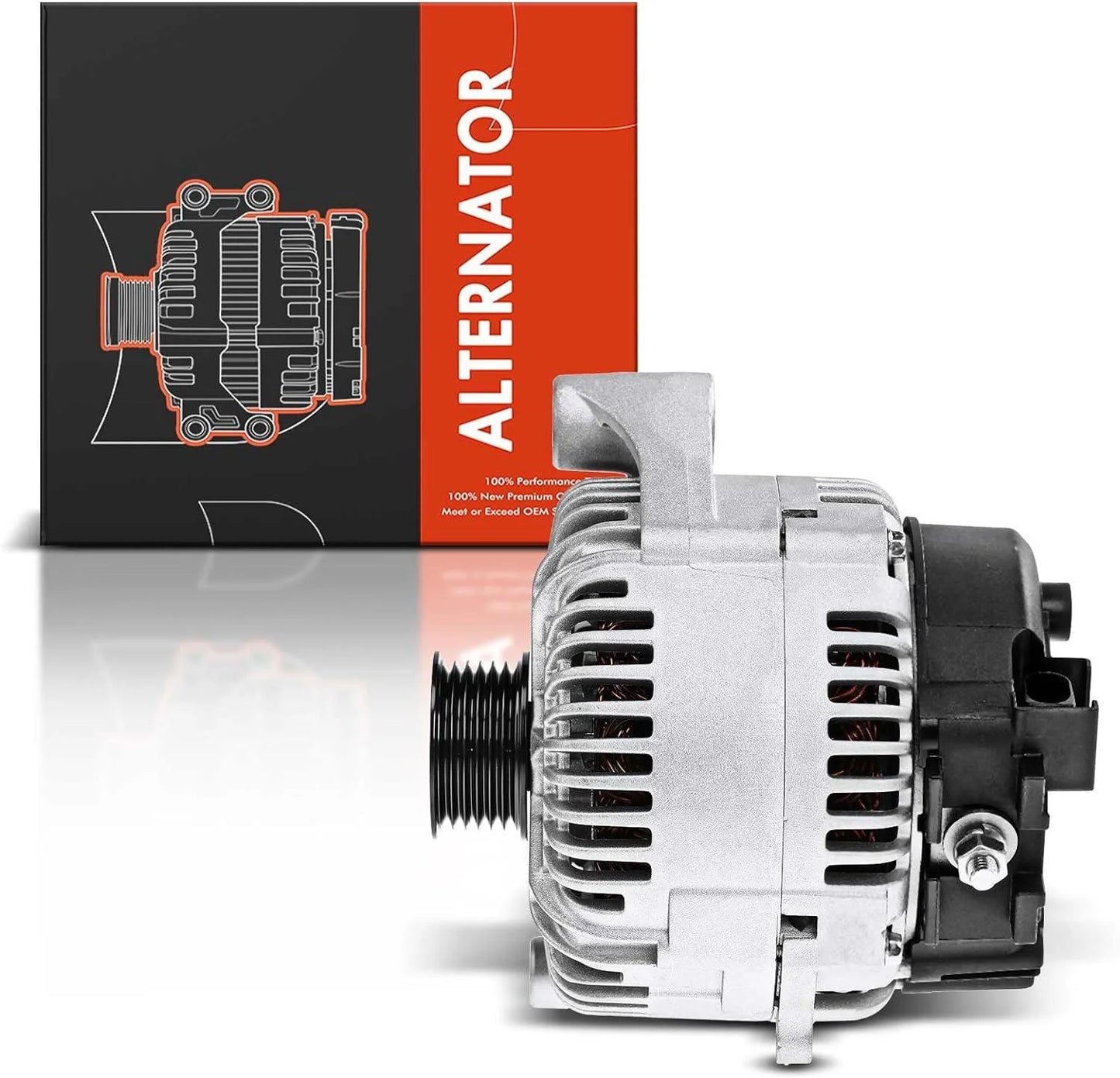 A-Premium Alternator Compatible with BMW E53 E70 X5 2004-2006, E60 545i 2004-2005, E63 650i 2007-2010, E65 745i, 745Li, 750i, Alpina B7, 4.4L 4.8L, 12V 180Amp Clockwise 6-Groove Pulley