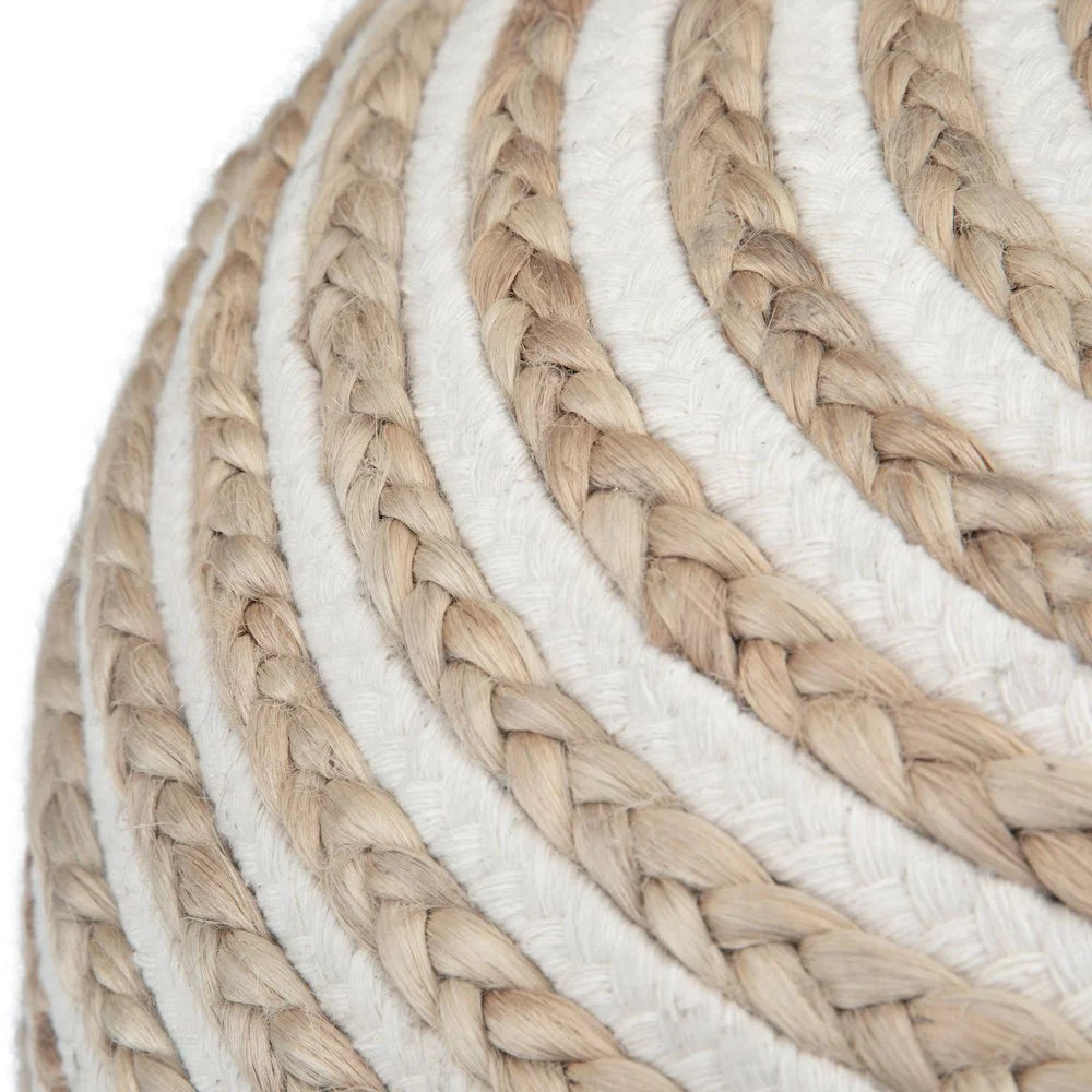 Simpli Home Yolanda Round Pouf in Natural Jute