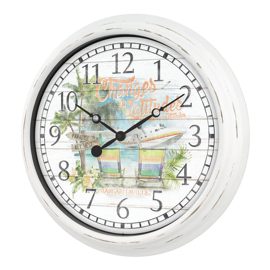 La Crosse Clock 15.75" Margaritaville “Changes in LatitudesIndoor/Outdoor Quartz Wall Clock, 404-3841MV