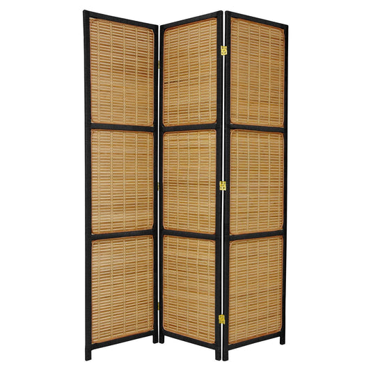 Oriental Furniture 6 ft. Tall Woven Accent Room Divider - 4 Panel - Cream