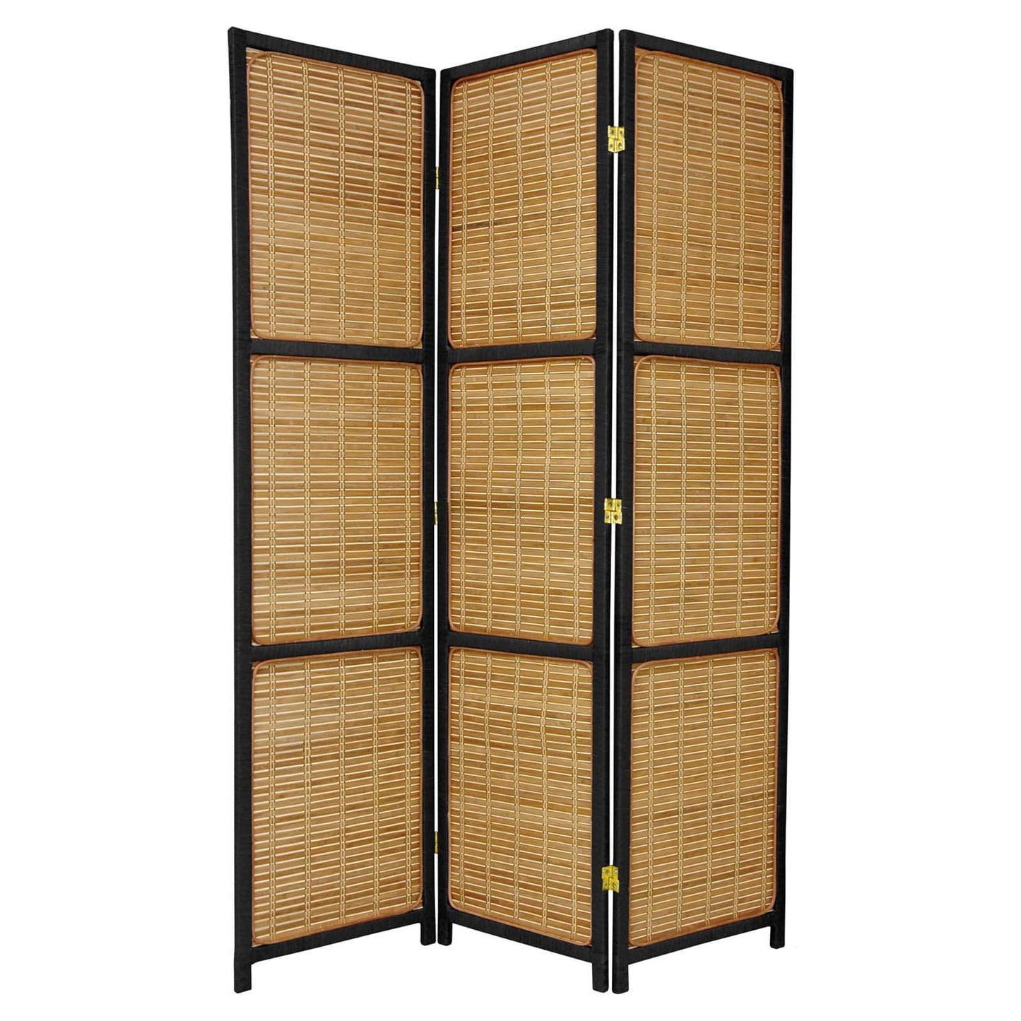 Oriental Furniture 6 ft. Tall Woven Accent Room Divider - 4 Panel - Cream