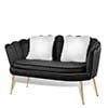 MoNiBloom Contemporary Velvet Loveseat Chair with Gold-Finished Metal Legs, 2-Seater Sofa with Two Pillows for Living Room, Bedroom, Home Office, Purple