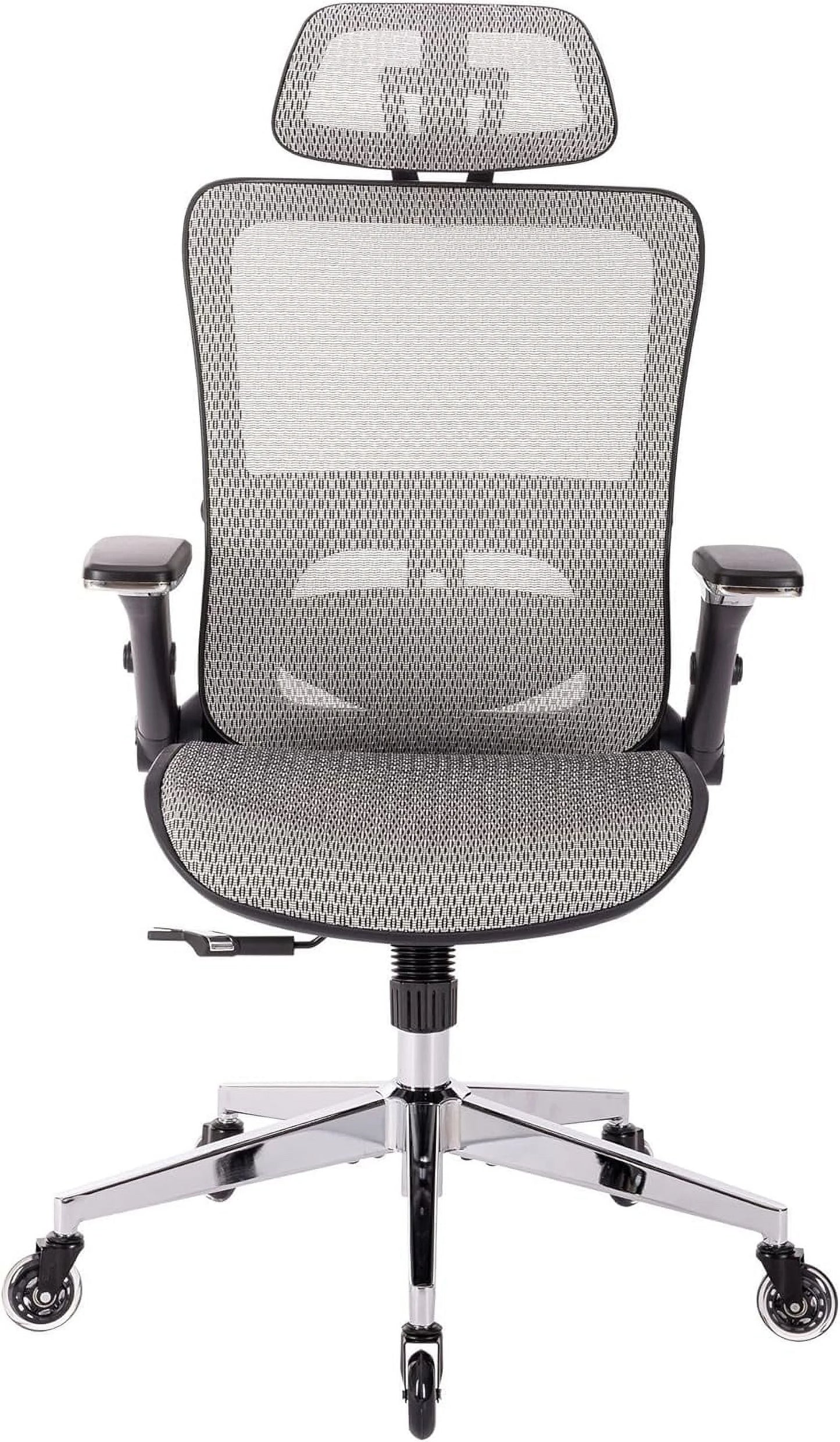 Criss Cross Chair with Wheels - Ergonomic Mesh Office Chair with Adjustable Headrest, Tilt Function, Lumbar Support, and Blade Wheels for Comfortable Home Office Desk Sitting (Black1)