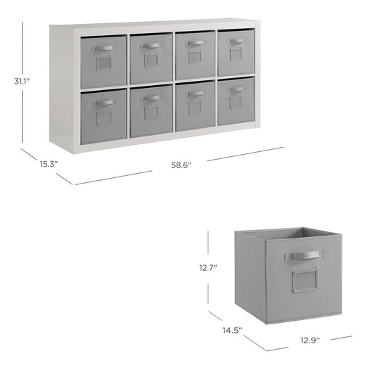 Onin Room Divider with 8 Storage Bins