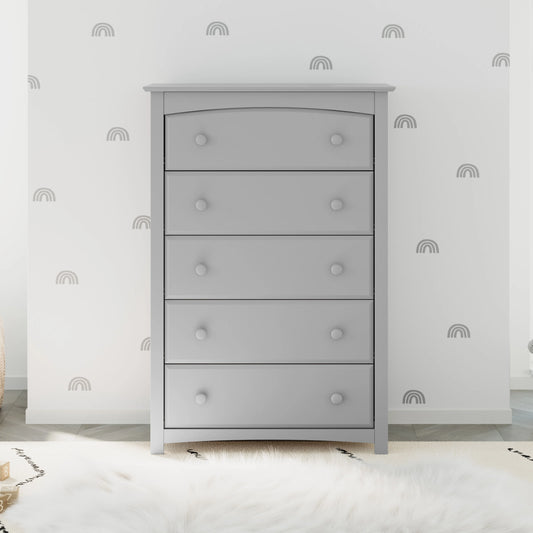 Storkcraft Kenton 5 Drawer Nursery Dresser, Pebble Gray