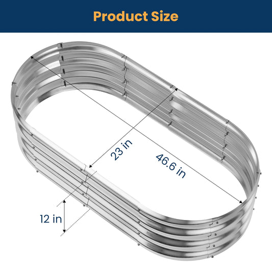 Galvanized Planter Box, ENJOYBASICS Large Bottomless Metal Raised Garden Bed for Growing Fruits, Flower, Vego, Herb (4x2x1ft)