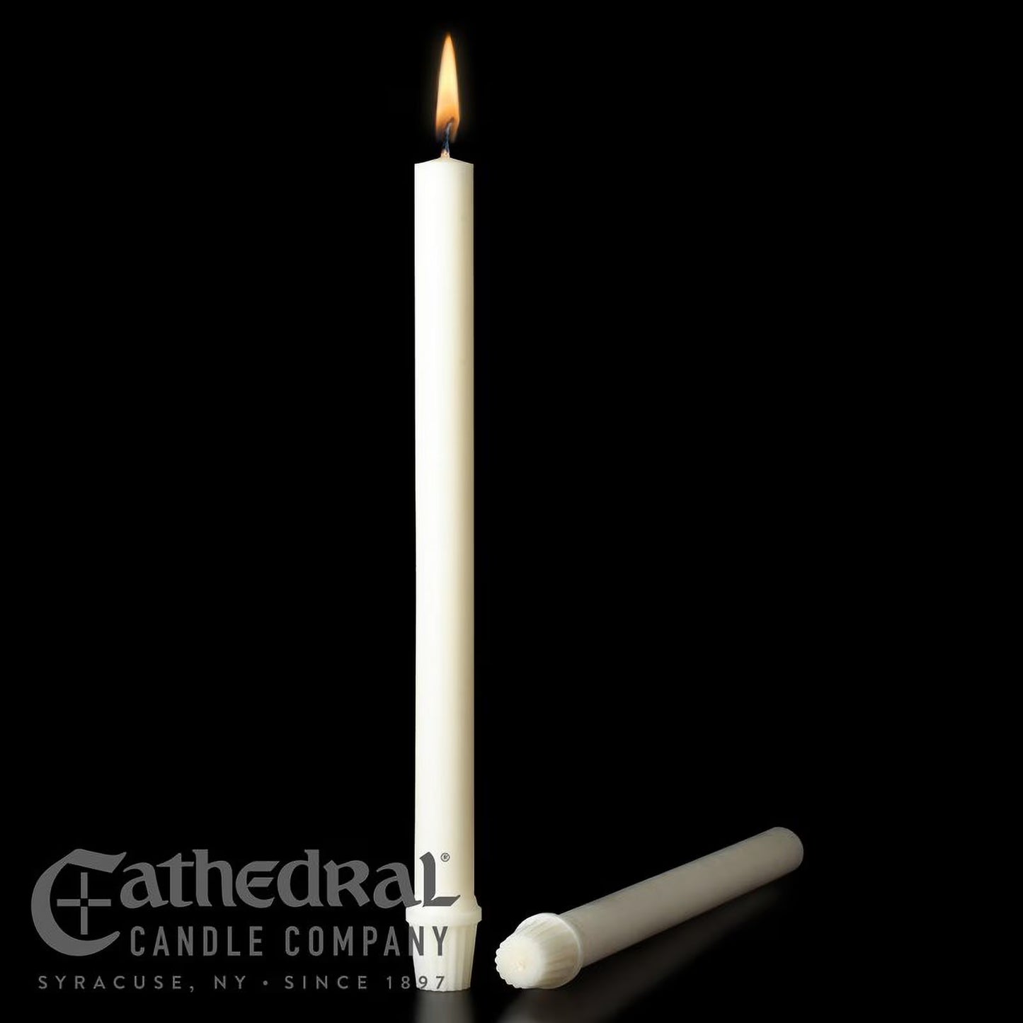 Cathedral Candle 406650 Altar Candle - White 2s - 1.125 x 15 in. - 51 Percentage Beeswax & SFE - Pack of 12