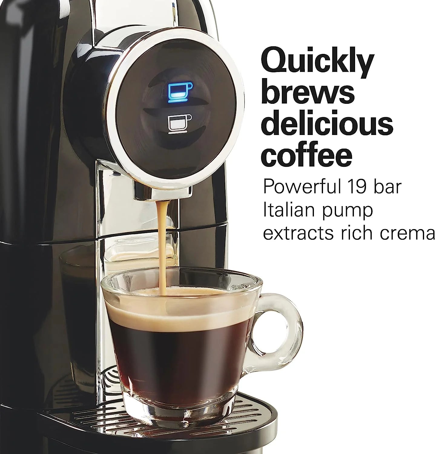 Hamilton Beach Espresso Maker, Compatible with Nespresso* original capsules, Black with Chrome Accents, 40726