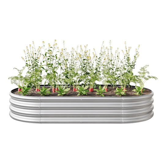 Outdoor Planters 2Pcs 6x3x1ft Raised Garden Bed Kit, Galvanized Planter Raised Garden Beds for Outdoor for Vegetables,Flowers &Herbs, Heavy Duty, Rust-Resistant, Easy Assembly,Garden Planters