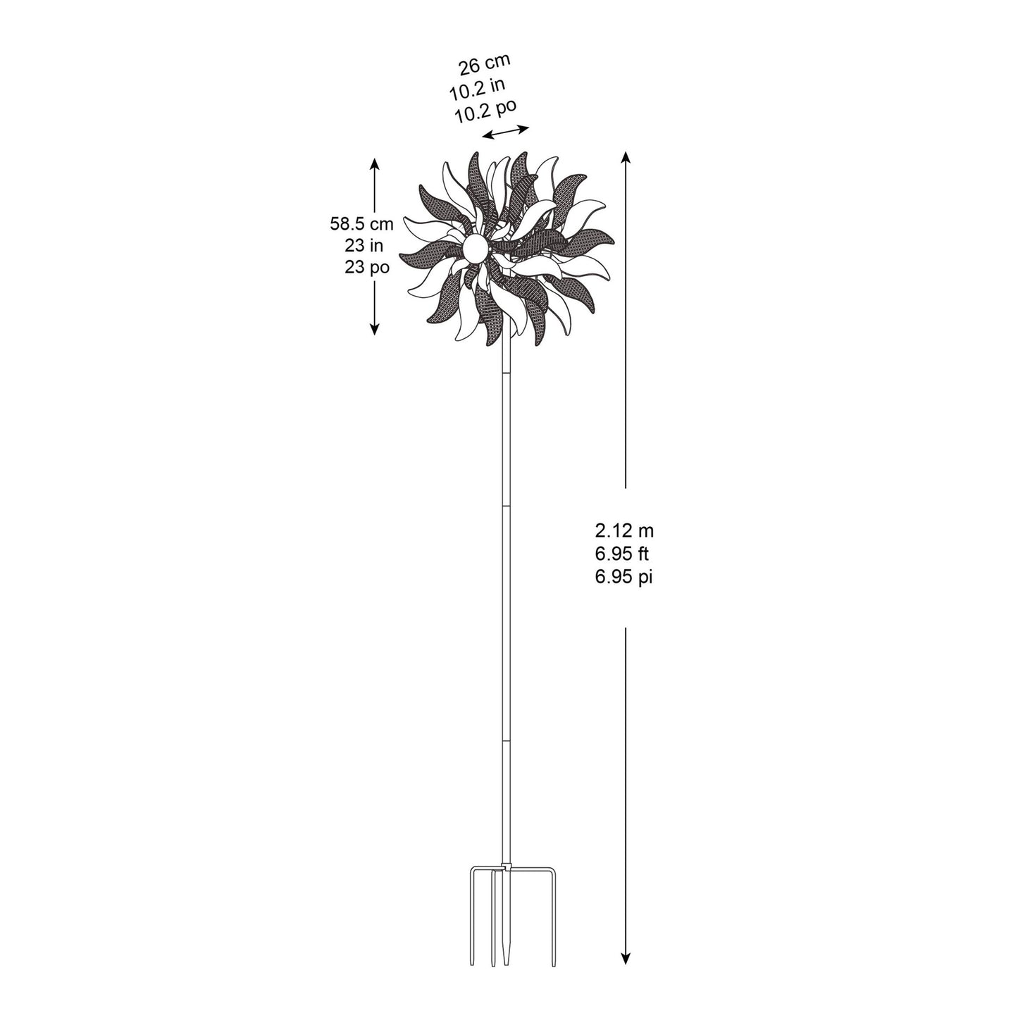 Metal Flower Wind Spinner