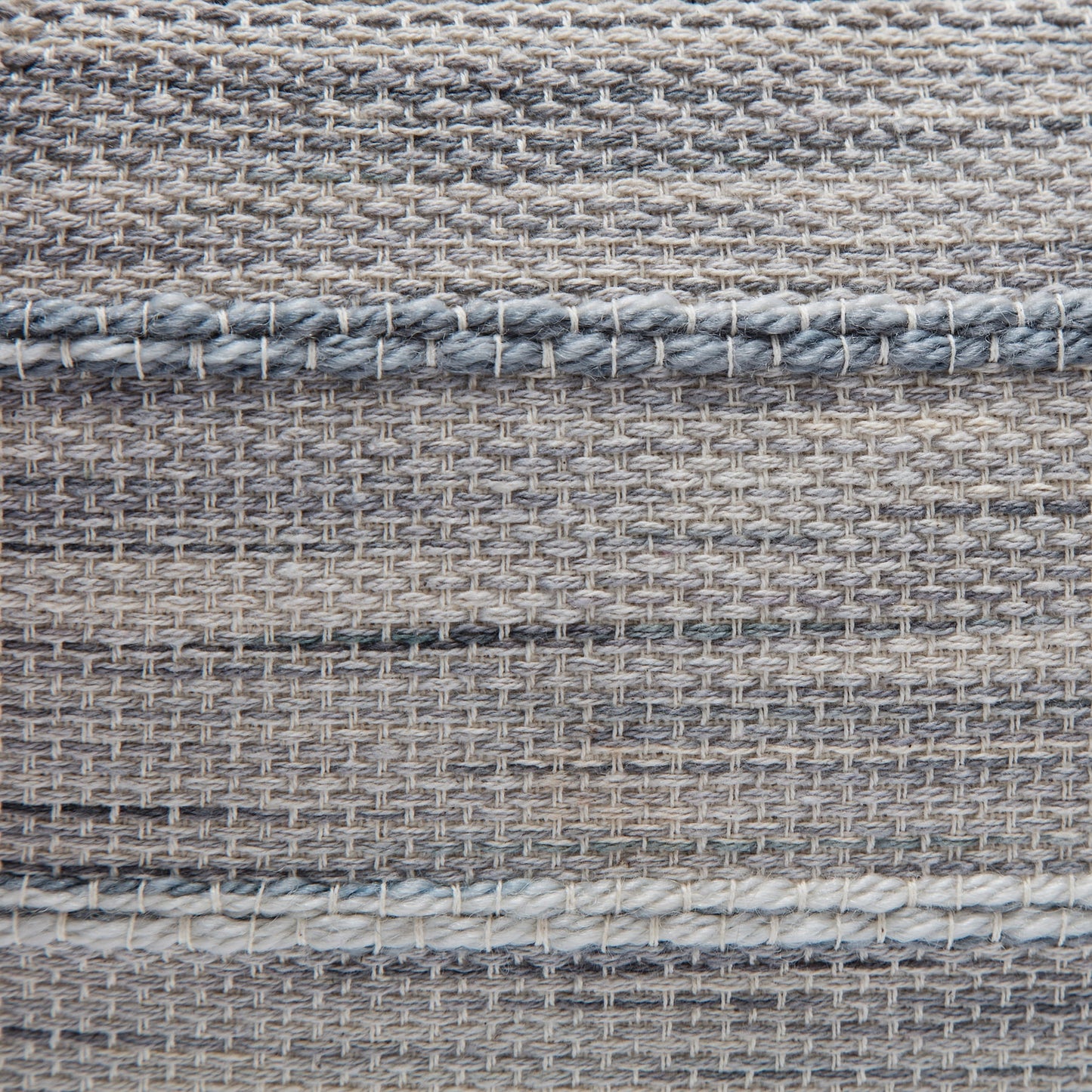 Anji Mountain Textured Handmade Cotton Poufs, Gray