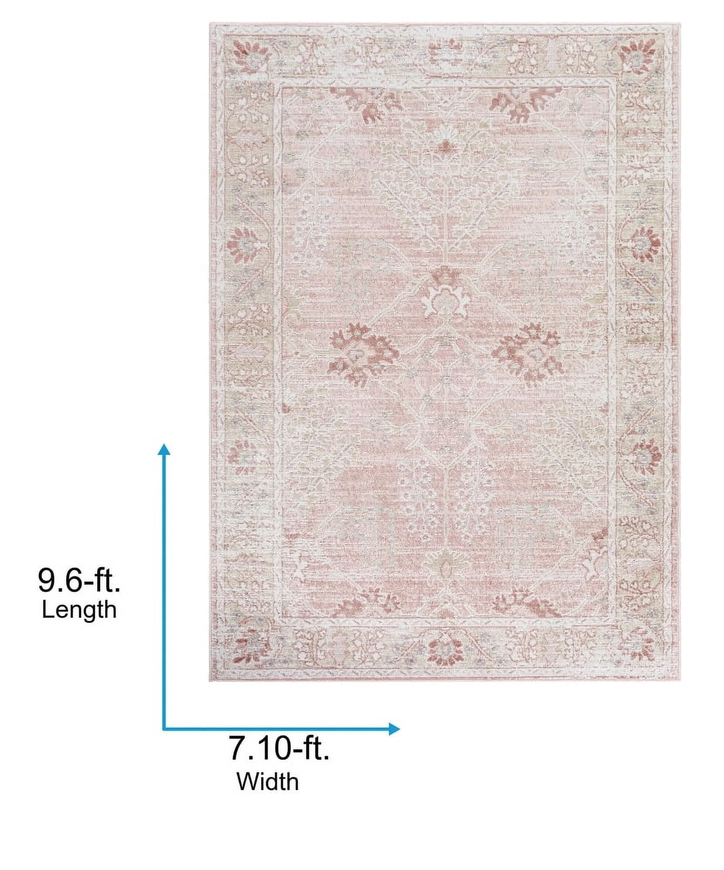 Livabliss St Tropez Vintage Medallion Area Rug,5'3" x 7',Blush