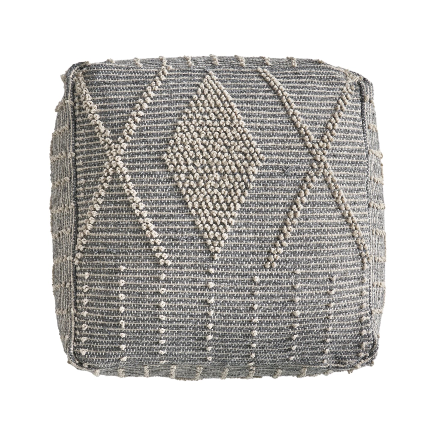 Noble House Cube Geometric Tufted Polyester Pouf