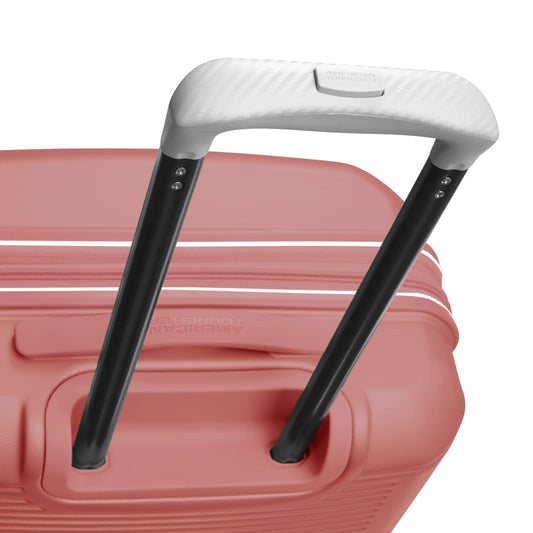 American Tourister Stratum 2.0 28-Inch Hardside Checked Luggage with Spinner Wheels - Soft Coral