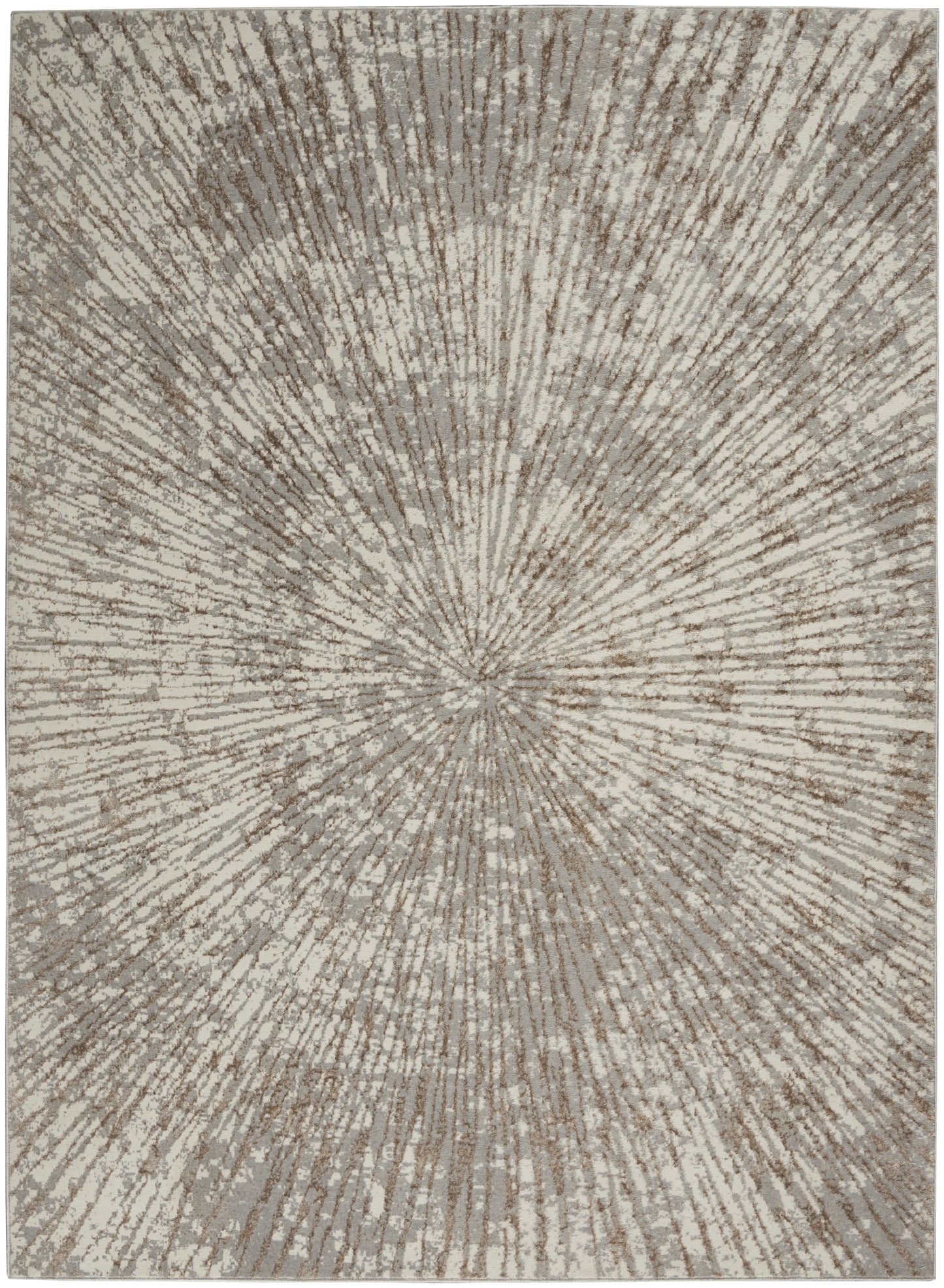 Inspire Me! Home Décor Metallic Abstract Grey Mocha 5'3" x 7'3" Area Rug, (5x7)