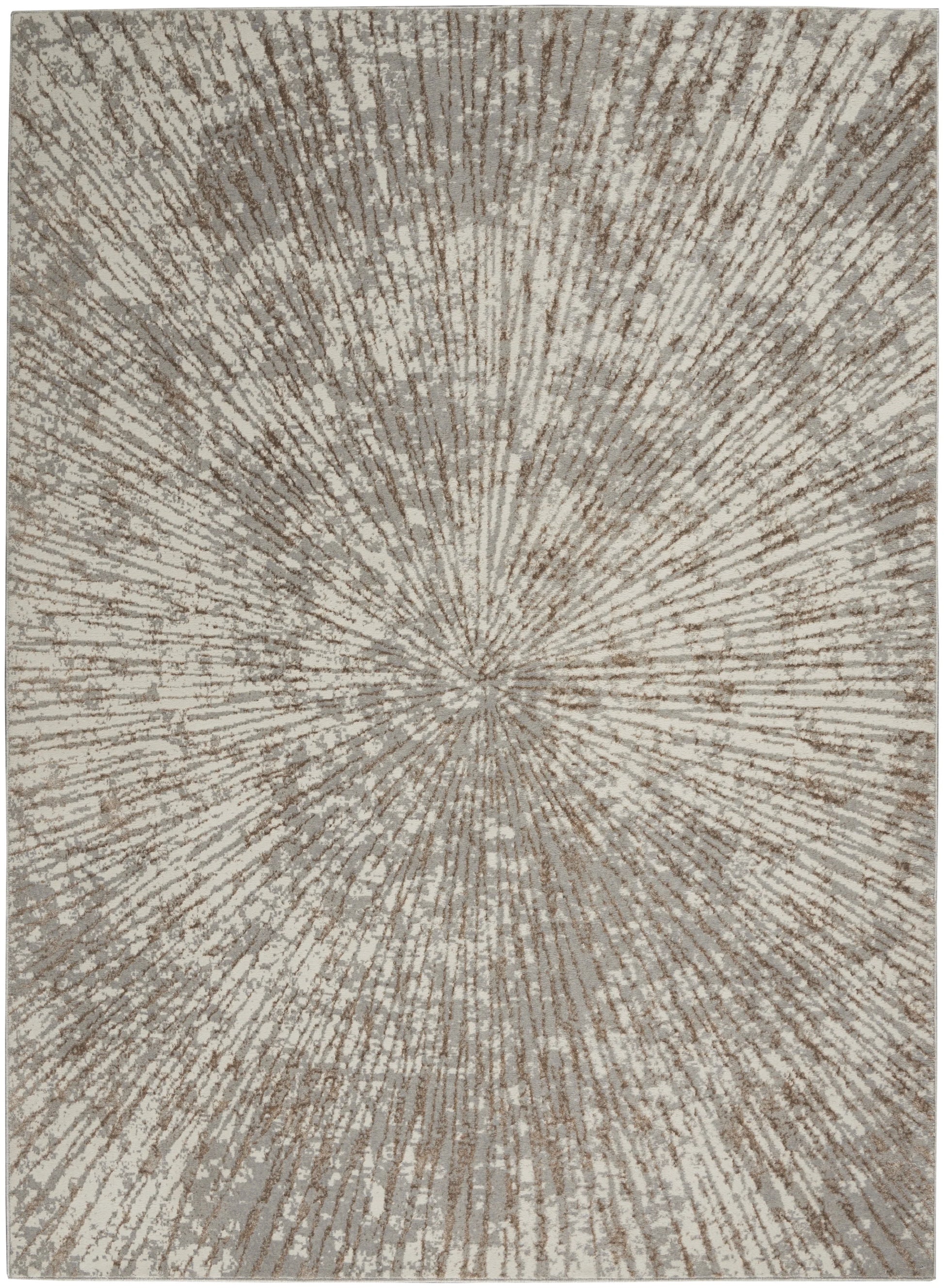 Inspire Me! Home Décor Metallic Abstract Grey Mocha 5'3" x 7'3" Area Rug, (5x7)