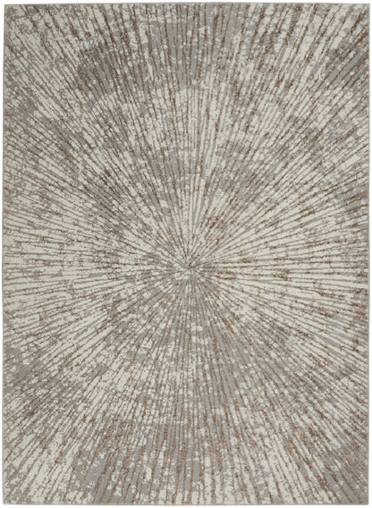 Inspire Me! Home Décor Metallic Abstract Grey Mocha 5'3" x 7'3" Area Rug, (5x7)