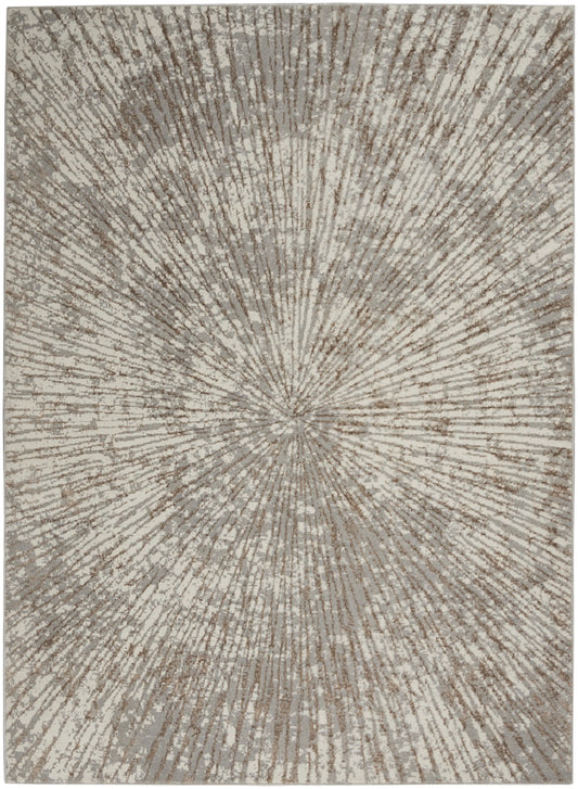 Inspire Me! Home Décor Metallic Abstract Grey Mocha 5'3" x 7'3" Area Rug, (5x7)