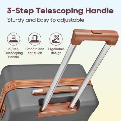 imiomo Luggage, ABS Hard Luggage Set with Spinner Wheels, with TSA Lock, Lightweight and Durable (Unisex)