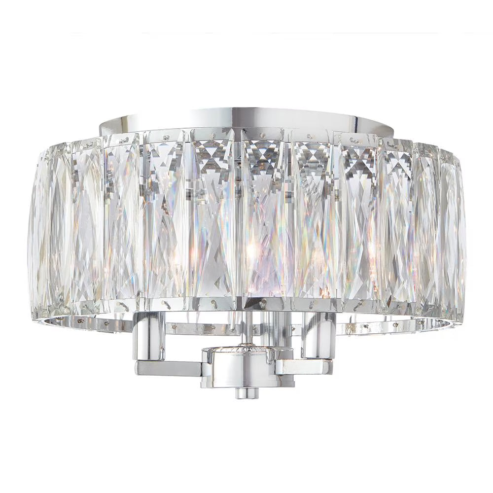 Home Decorators 3-Light Chrome Flush Mount 34762-HBU - New