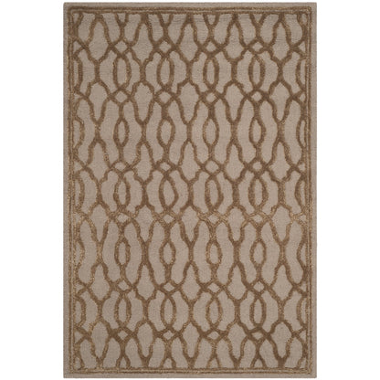 SAFAVIEH Martha Stewart Geometric Overlap Bordered Area Rug, Brown/Bronze, 5' x 8'