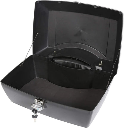 Kojem Motorcycle Trunk Tour Pack Luggage Universal for Harley Honda Yamaha Suzuki Cruiser Tail Box with Top Rack Backrest Black