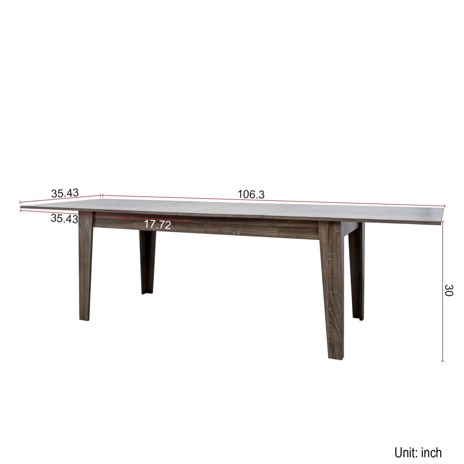 106" Expandable Dining Table for Small Spaces, Space-Saving Extendable Kitchen Table with Scratch-Resistant Surface, Multi-Functional Walnut Finish for Family Meals & Home Office Use