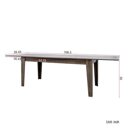 106" Expandable Dining Table for Small Spaces, Space-Saving Extendable Kitchen Table with Scratch-Resistant Surface, Multi-Functional Walnut Finish for Family Meals & Home Office Use