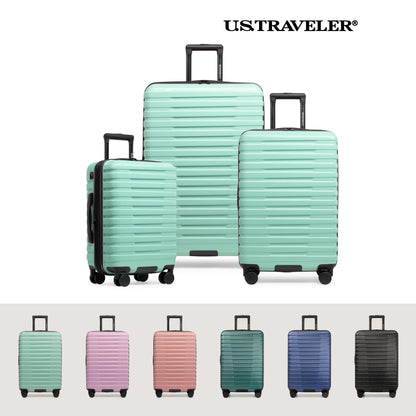 U.S. Traveler Boren Hardside Rugged Spinner Luggage, Rose Pink, 26" Checked Medium