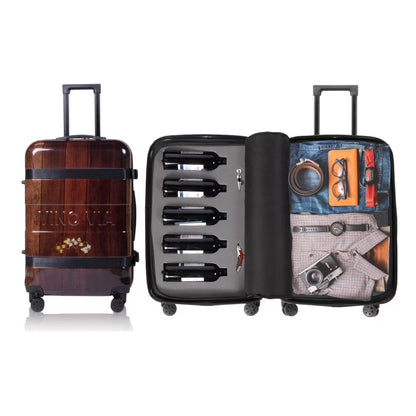 The Ten (10-Bottle) Wine Luggage, TSA Approved Anti-Theft Zipper, Lightweight Hard Shell Spinner Suitcase