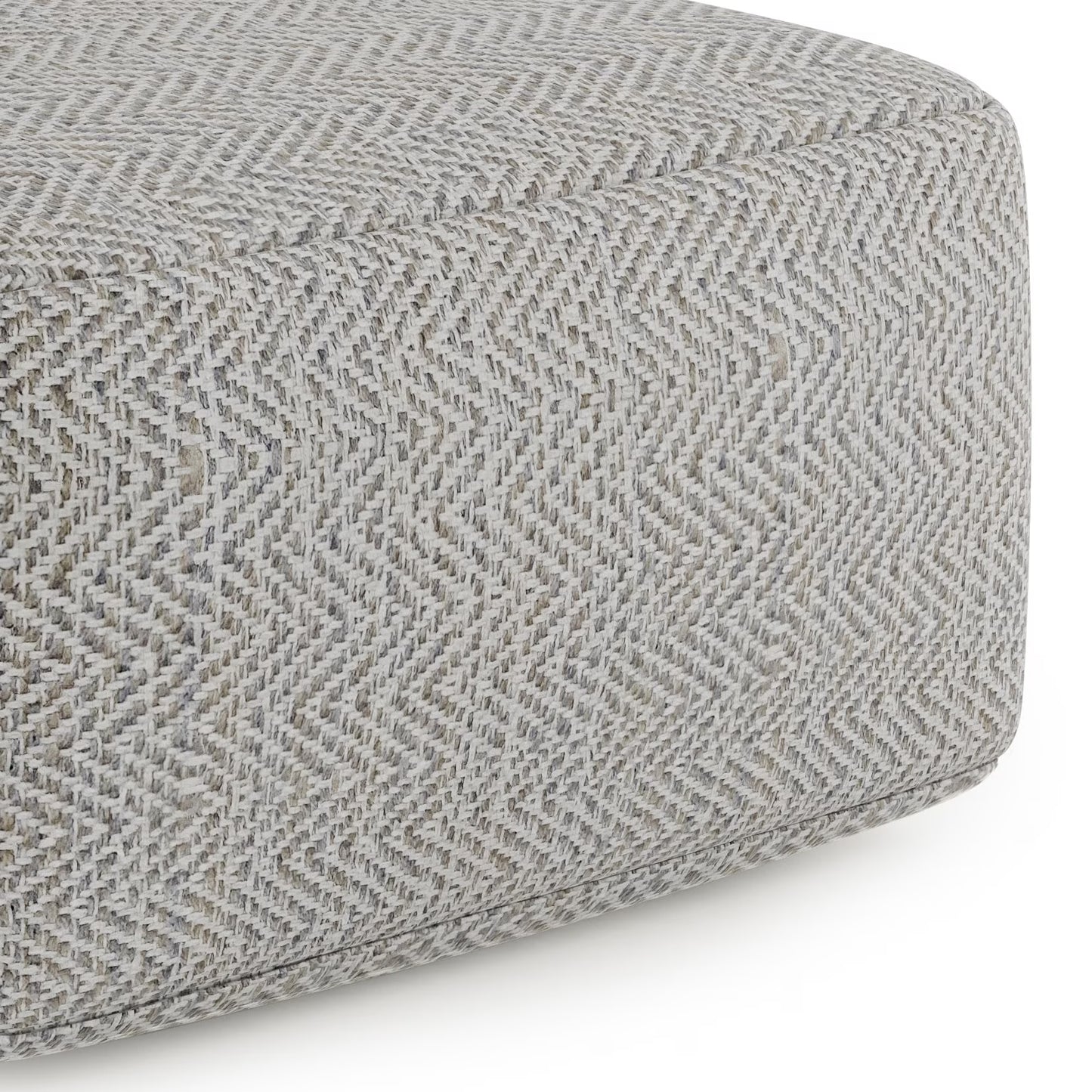 WyndenHall Terri Square Pouf Patterned Grey Melange Casual,Transitional