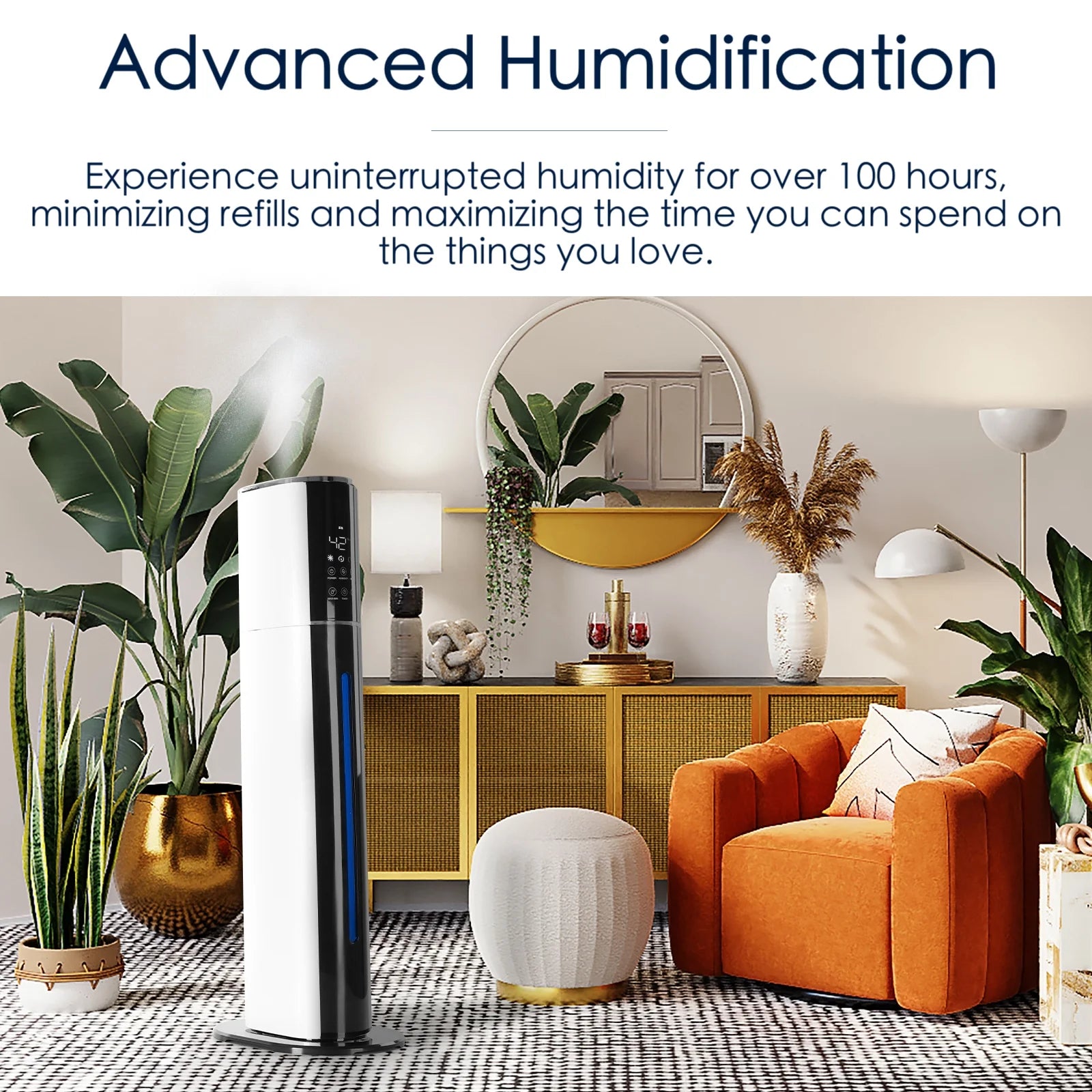 KELOPA Ultrasonic Cool Mist Humidifier, 9L/2.4 Gallon, Top Fill, Smart Humidity Control, Sleep Mode and Other Functions, for Home/Large Room/Bedroom/Office/Plants, Coverage 600ft2 and Above