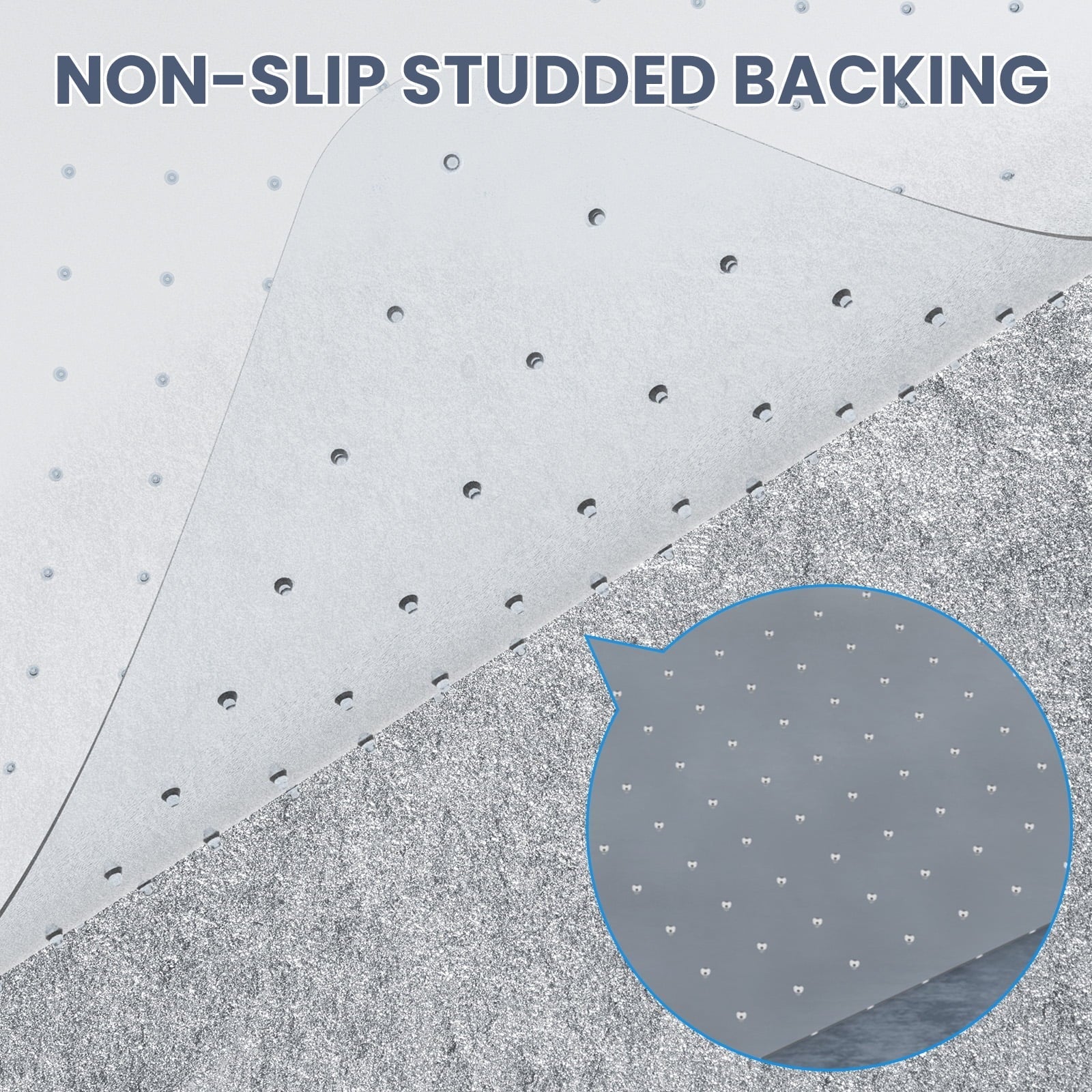 HOMWOO Office Chair Mat for Carpet Floor, Computer Desk Chair Mat for Low/Medium Pile Carpet, 36" x 48" Heavy Duty Polycarbonate Clear Floor Mat with Lip, for Home Office
