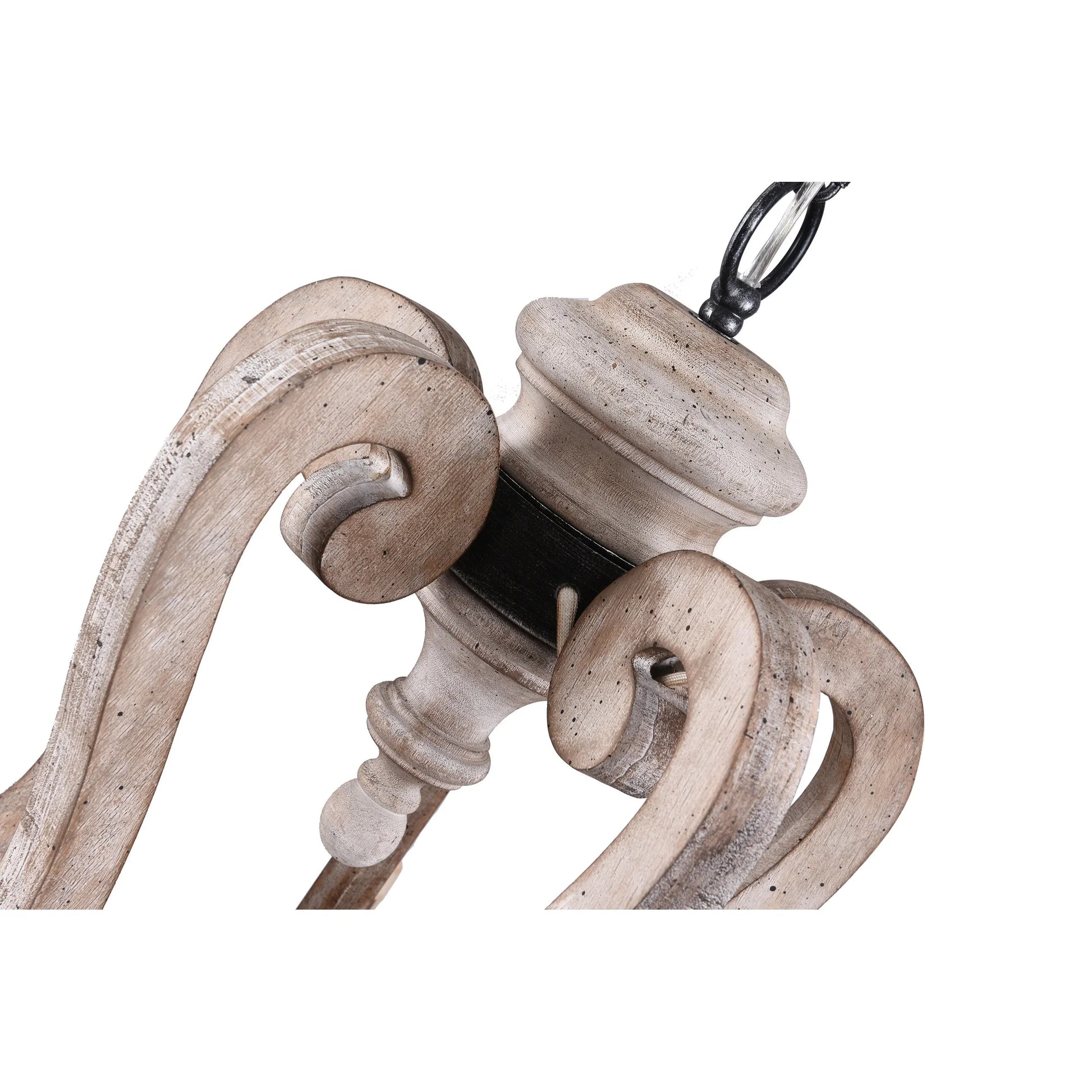 Oaks Aura French Country 5-Light Wood Rustic Pendant Ceiling Light ,Farmhouse Shabby Chic Candle Chandelier Weathered Wood Weathered, Antiqued 13 to