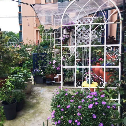 2 Pack Metal Garden Trellis 71" x 19.7" Rustproof Trellis for Climbing Plants Outdoor Flower Support ,Cream White