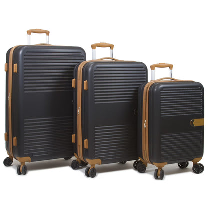 Dejuno Garland Hardside 3-Piece Spinner Luggage Set With USB Port - Burgundy