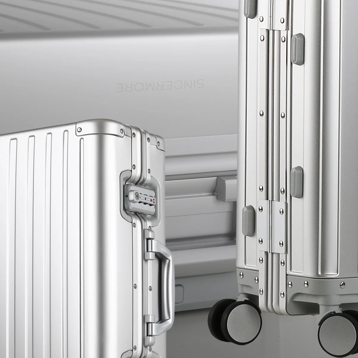 Sindermore 20 inch Aluninum Luggage Carry on Hardside Luggage with TSA Locks Spinner Wheels Zipperless