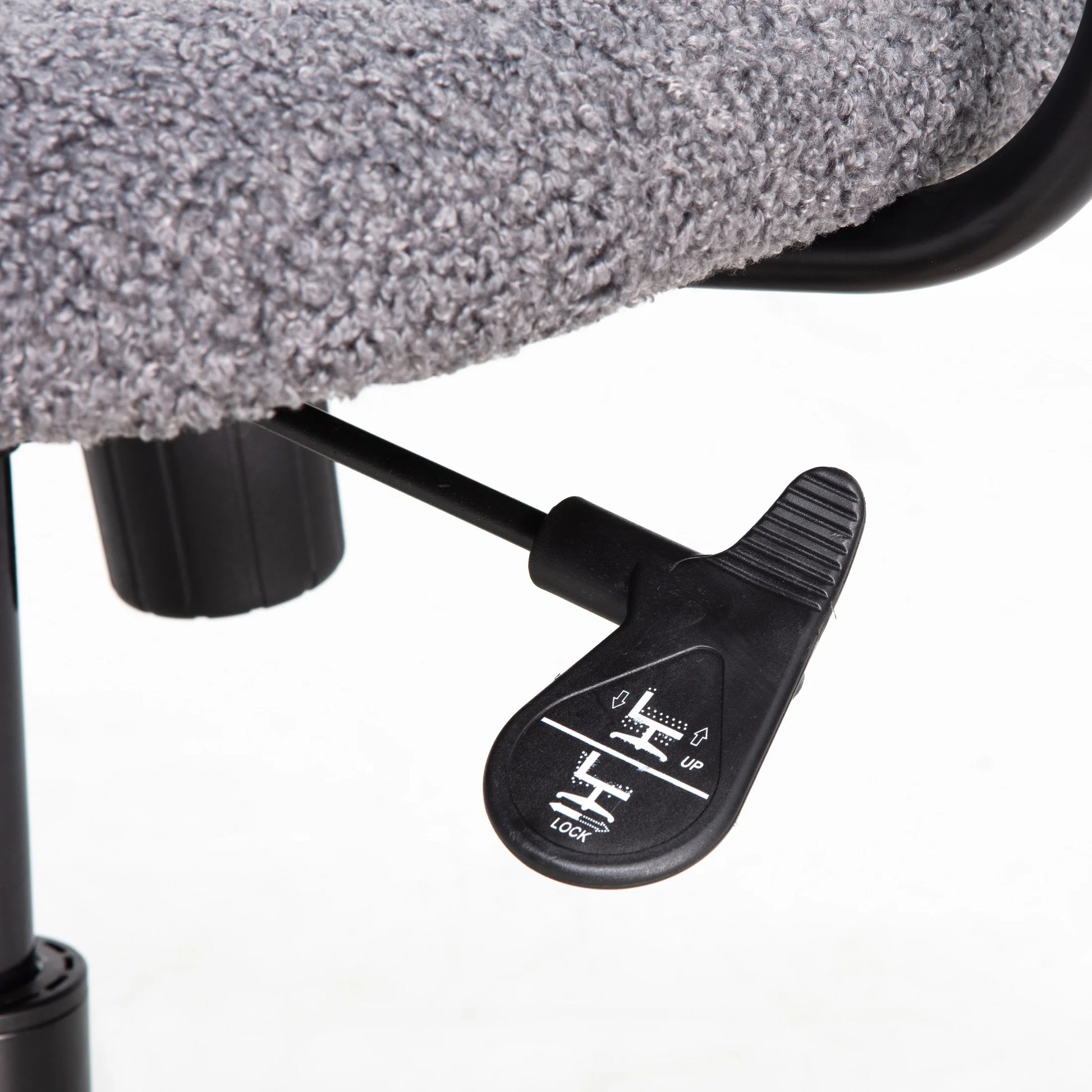 JJS Low Back Velvet Fabric Home Office Computer Chair with Armrest in Gray