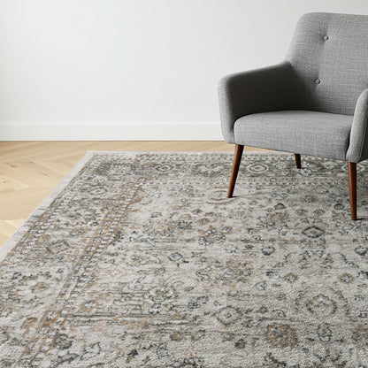 Divina Area Rug, Leona Gray, 7’10”x10’