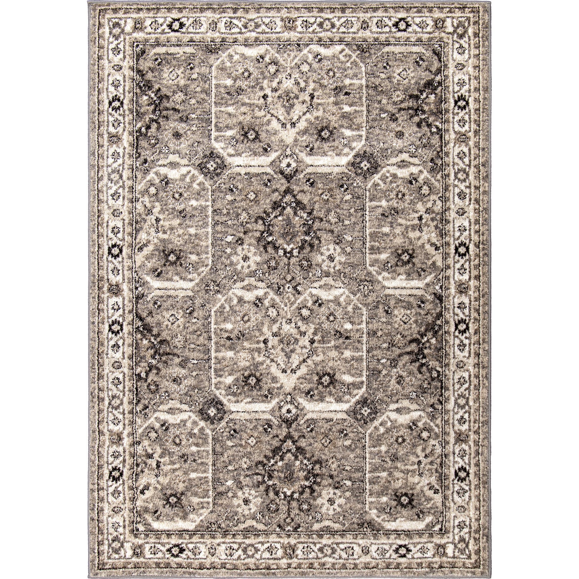 My Texas House Preston 9' X 12' Gray Floral Area Rug